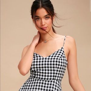 Plaid Romance Black & White Skater Dress